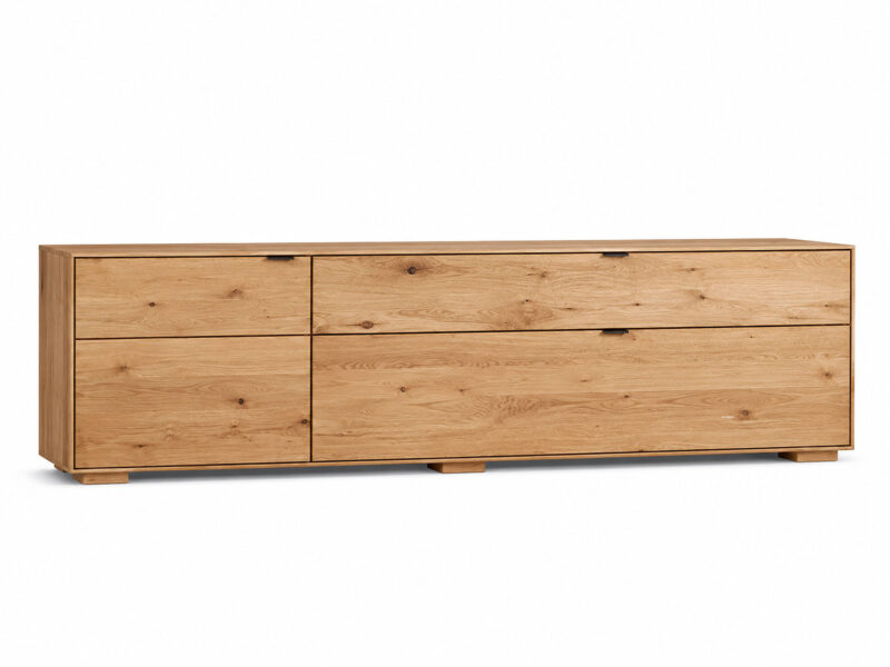 Szafka RTV dębowa 200 cm pod telewizor Tenera
