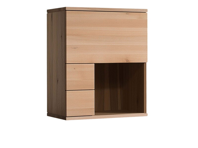 Witryna wisząca dębowa 60 cm wąska do salonu Limera