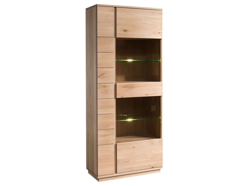 Witryna dębowa 83 cm wąska do salonu Limera