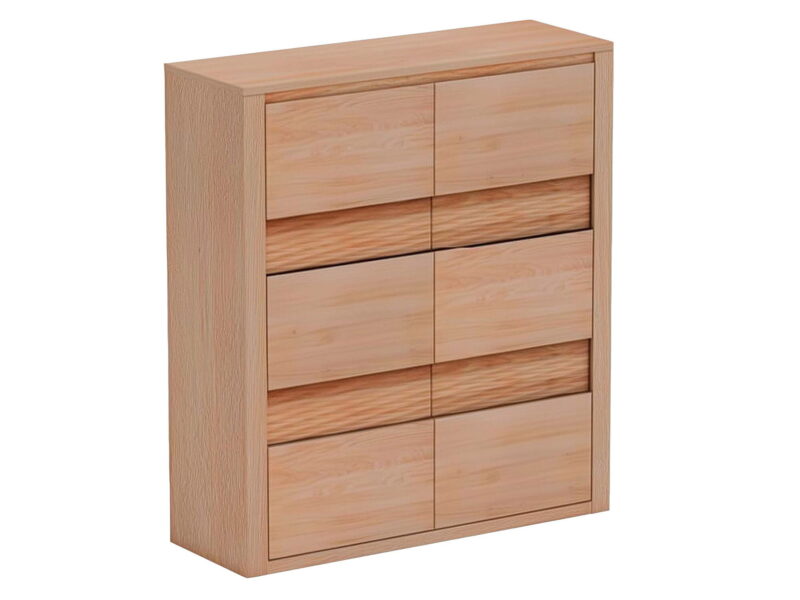 Komoda dębowa 124 cm wysoka do salonu Malaren