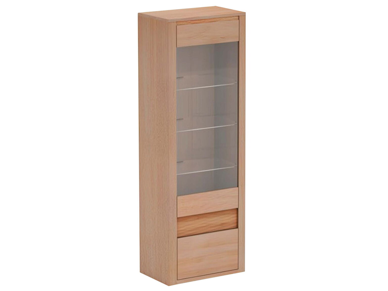 Witryna dębowa 69 cm wąska do salonu Malaren