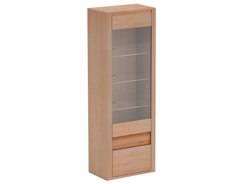 Witryna dębowa 69 cm wąska do salonu Malaren